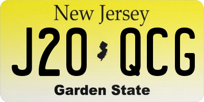 NJ license plate J20QCG