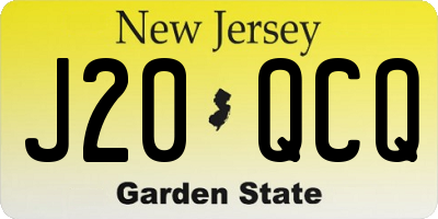 NJ license plate J20QCQ