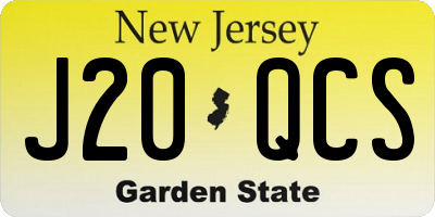 NJ license plate J20QCS