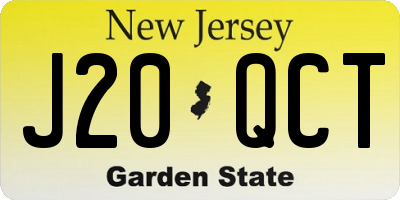 NJ license plate J20QCT