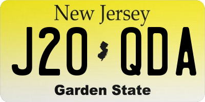 NJ license plate J20QDA