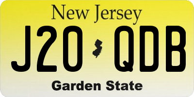 NJ license plate J20QDB
