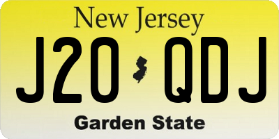 NJ license plate J20QDJ