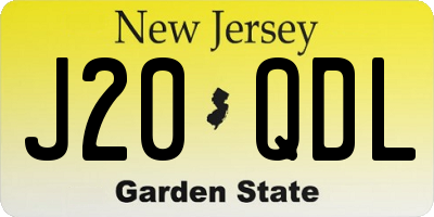 NJ license plate J20QDL
