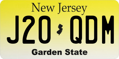 NJ license plate J20QDM