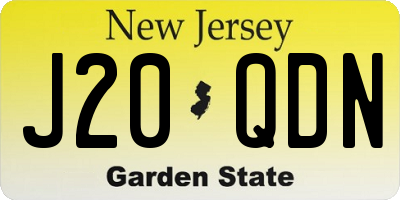 NJ license plate J20QDN