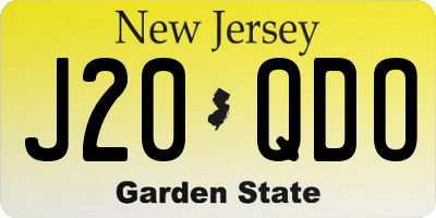 NJ license plate J20QDO