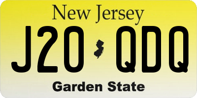 NJ license plate J20QDQ