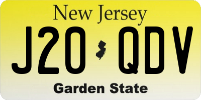NJ license plate J20QDV