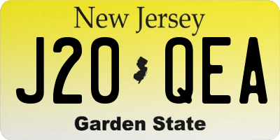 NJ license plate J20QEA