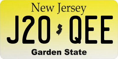 NJ license plate J20QEE