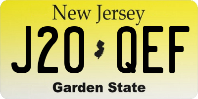 NJ license plate J20QEF