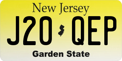 NJ license plate J20QEP