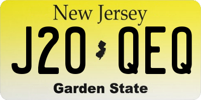 NJ license plate J20QEQ