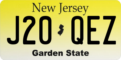 NJ license plate J20QEZ