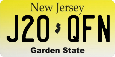 NJ license plate J20QFN