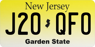NJ license plate J20QFO