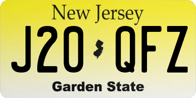 NJ license plate J20QFZ