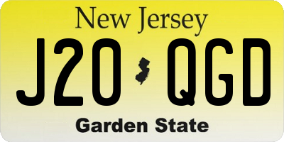 NJ license plate J20QGD