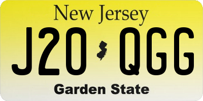 NJ license plate J20QGG