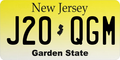 NJ license plate J20QGM