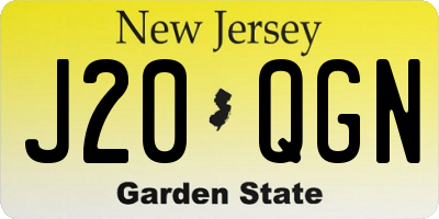 NJ license plate J20QGN