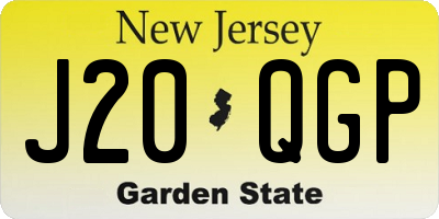 NJ license plate J20QGP