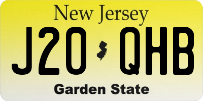 NJ license plate J20QHB