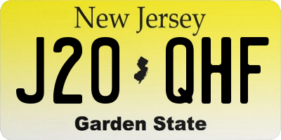 NJ license plate J20QHF