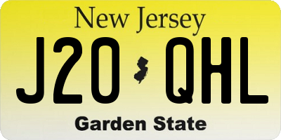 NJ license plate J20QHL