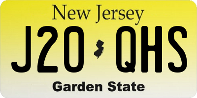 NJ license plate J20QHS