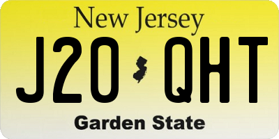 NJ license plate J20QHT