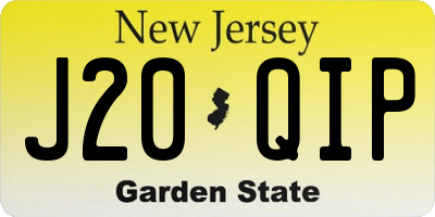 NJ license plate J20QIP
