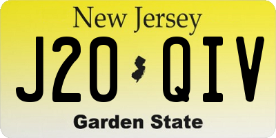 NJ license plate J20QIV