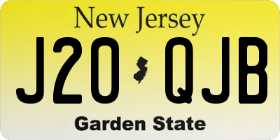 NJ license plate J20QJB
