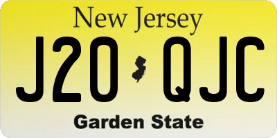 NJ license plate J20QJC