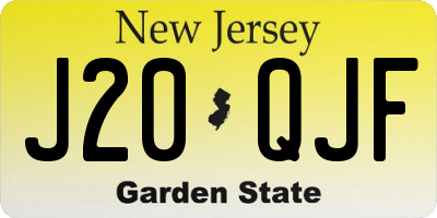 NJ license plate J20QJF