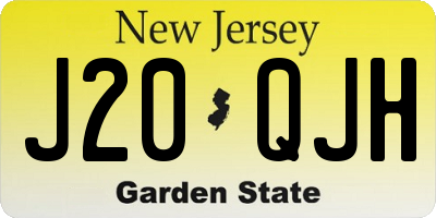 NJ license plate J20QJH