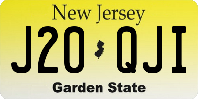 NJ license plate J20QJI