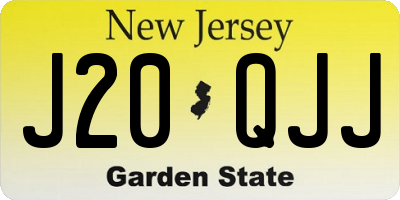 NJ license plate J20QJJ