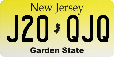 NJ license plate J20QJQ