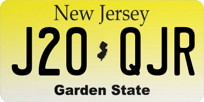 NJ license plate J20QJR