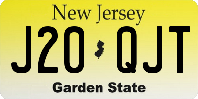 NJ license plate J20QJT