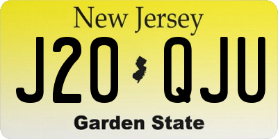 NJ license plate J20QJU