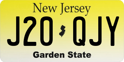 NJ license plate J20QJY
