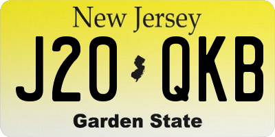 NJ license plate J20QKB