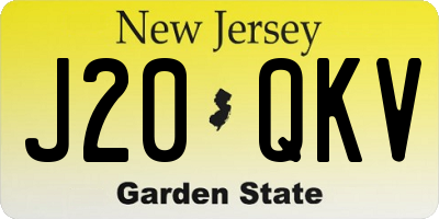NJ license plate J20QKV