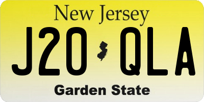 NJ license plate J20QLA