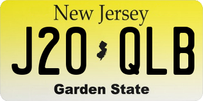 NJ license plate J20QLB