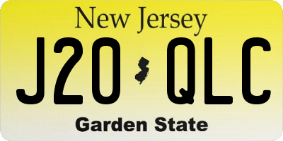 NJ license plate J20QLC